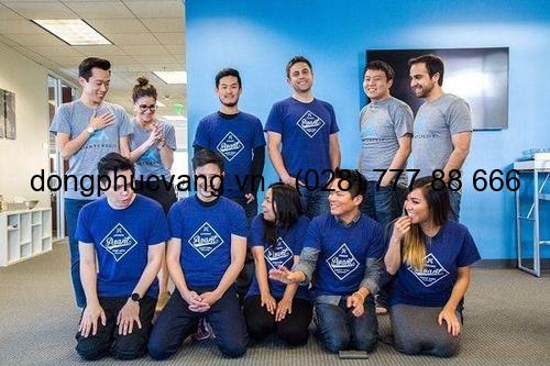 áo thun công ty văn phòng công sở xanh bích