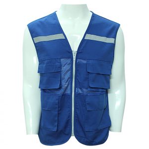mẫu áo ghile bảo hộ màu xanh