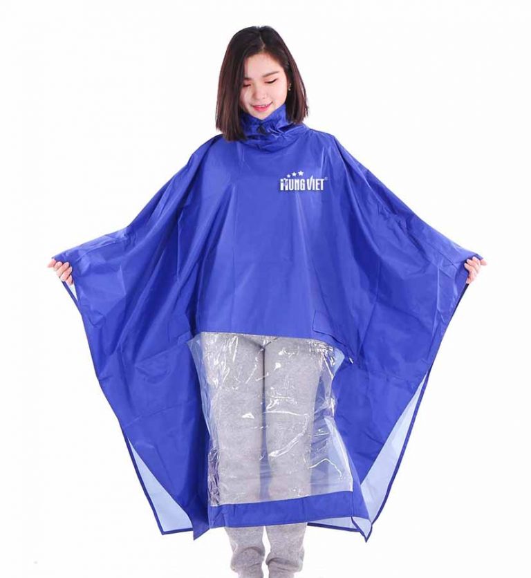 Áo mưa xanh dương có kính che – Đồng Phục Vàng