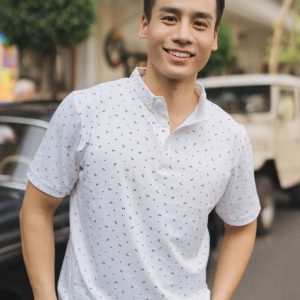 xưởng may áo thun t-shirt chấm bi nam