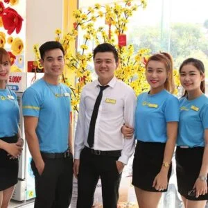 Áo Cổ Đồng Phục Tim Nữ Màu Xanh Ya Lợt