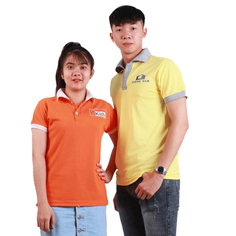 Polo cam – vàng in logo – Đồng Phục Vàng