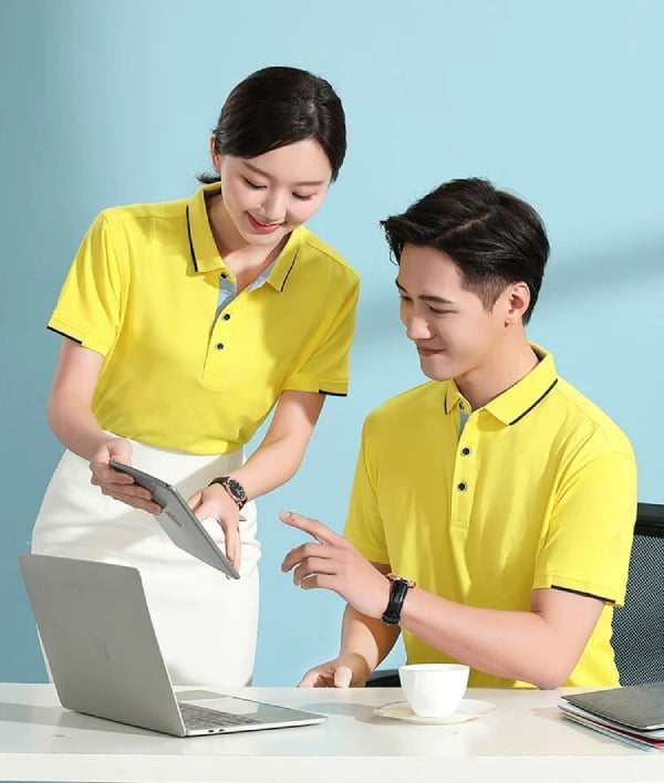 Polo vàng viền đen – Đồng Phục Vàng