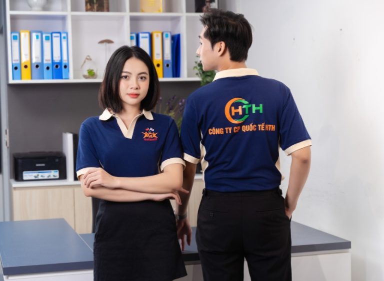 Polo navy phối vàng – Đồng Phục Vàng