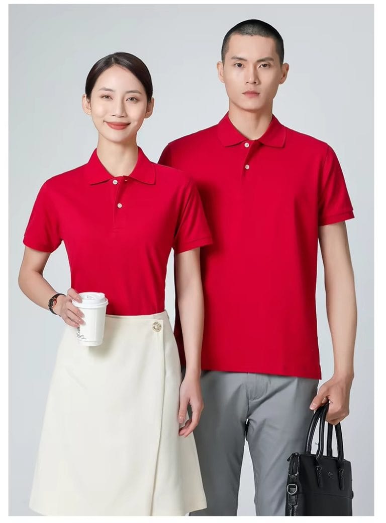 Polo đỏ nam nữ – Đồng Phục Vàng